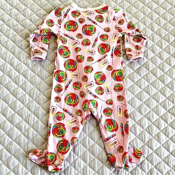 Noomie x Robyn Blair Baby Girl’s Lollipops Print footie - Picture 2 of 4